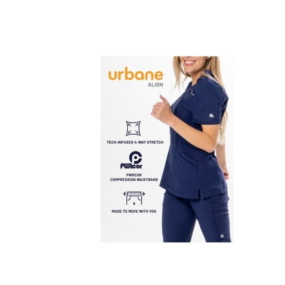 URBANE ALIGN multi pocket cargo pull on women's scrub pants -MEDIUM(Petite) Gray - Picture 7 of 8